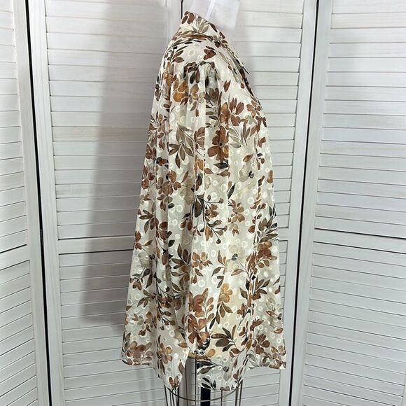 Susan Graver Tunic Shirt Size 4X Sheer Floral NWOT - Picture 10 of 13